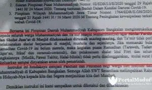 Pandemi Covid-19, Muhammadiyah Bangkalan Terbitkan Instruksi Salat Jemaah di Masjid Ditiadakan