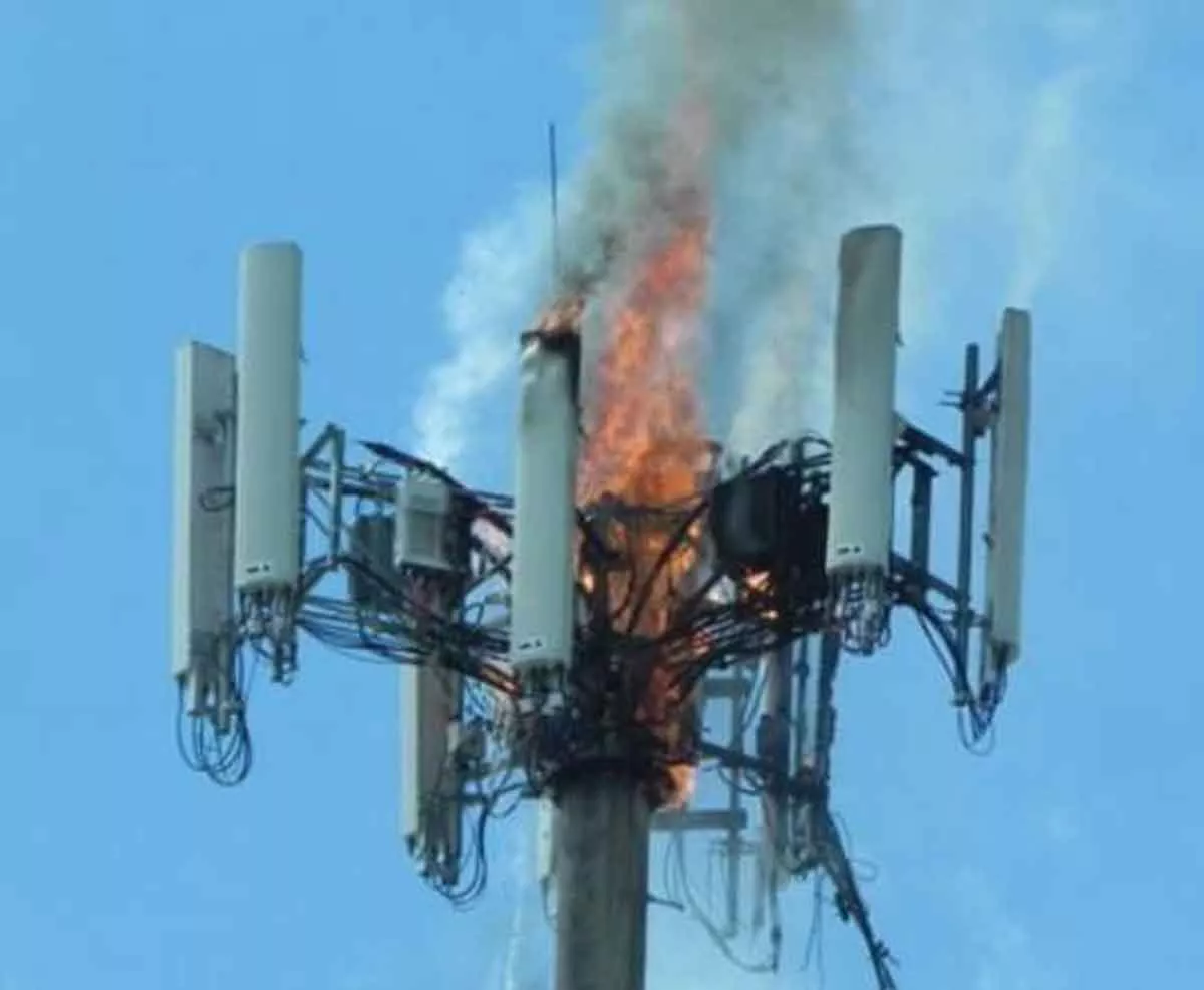 Isu Sinyal 5G Sebarkan Corona, 77 Tower BTS Dibakar di Inggris