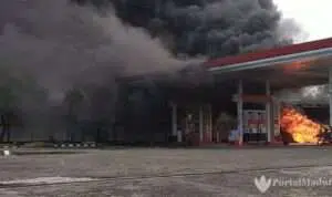 SPBU Larangan Badung Pamekasan Terbakar