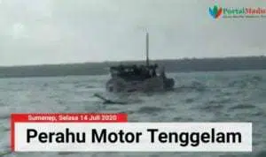 VIDEO Penampakan Perahu Motor Tenggelam di Perairan Giliyang