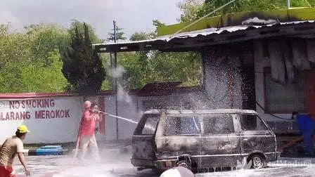 Sopir Mobil yang Terbakar di SPBU Larangan Badung Dibawa Polisi