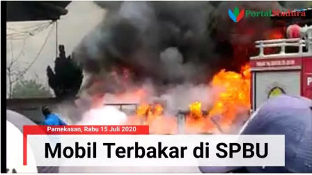 Breaking News-Mobil Terbakar di SPBU Larangan Badung Pamekasan