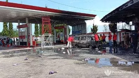 Kebakaran SPBU Larangan Badung Diduga Akibat Korsleting Listrik Mobil