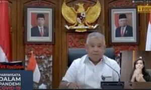 Deputi I Kepala Staf Kepresidenan Febri Calvin Tetelepta, saat membuka acara webinar dengan tema "Pariwisata dalam Pandemi Covid-19" di Jakarta, Kamis (13/8/2020).(KSP)