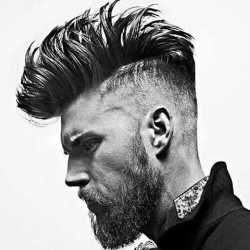 Model rambut mohawk pria Buzz Faded Mohawk with Long Hair