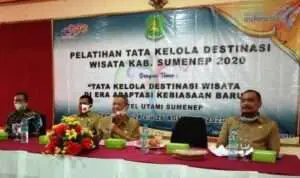 Pembukaan Pelatihan Tata Kelola Destinasi Wisata di Sumenep, Senin (24/8/2020). Pelatihan berlangsung hingga Rabu (26/8/2020) di salah satu hotel, Jl. Trunojoyo, Sumenep. (@portalmadura.com)