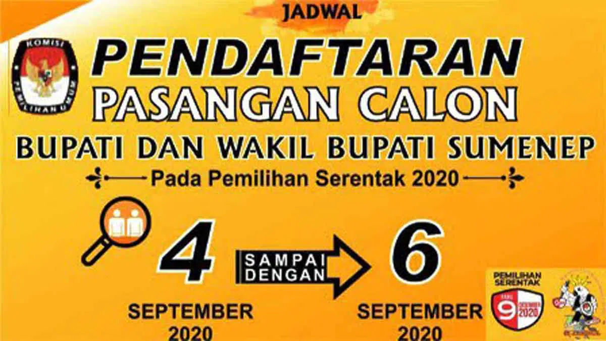 Jadwal pendaftaran bakal calon Bupati dan Wakil Bupati Sumenep 2020