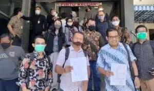 Tempo.co dan Tirto.id, dua media daring yang mengalami peretasan dan perusakan situsweb pada Jumat (21/8/2020) bersama-sama melapor ke Kepolisian Daerah Metropolitan Jakarta Raya pada pagi hari ini, Selasa (25/8/2020) sekitar pukul 09.00 WIB. (Ist)