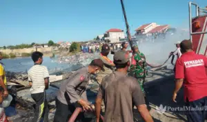 Bengkel Motor di Pamekasan Ludes Terbakar