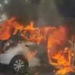 Mobil Daihatsu Ayla Terbakar di Akses Suramadu Sisi Madura