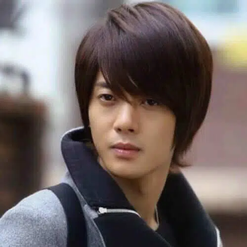 model rambut pria korea Long Bowl Cut