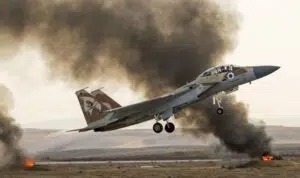 dok. Ilustrasi jet tempur Israel. (CNN Indonesia/AFP)