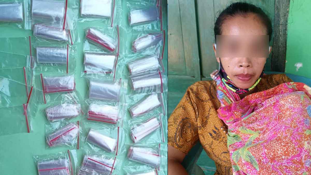 Wanita Sumenep Jualan Narkoba Sambil Gendong Anak  Kecil  
