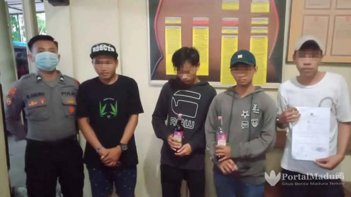 Empat Pemuda Sumenep Pesta Miras di Jalan Asta Tinggi
