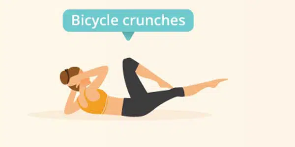 Bicycle Crunches Olahraga mengecilkan perut buncit