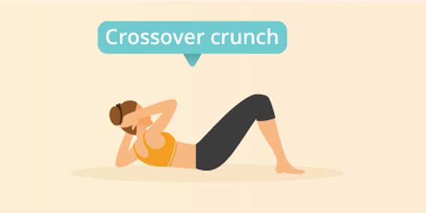 Crossover Crunch Olahraga mengecilkan perut buncit