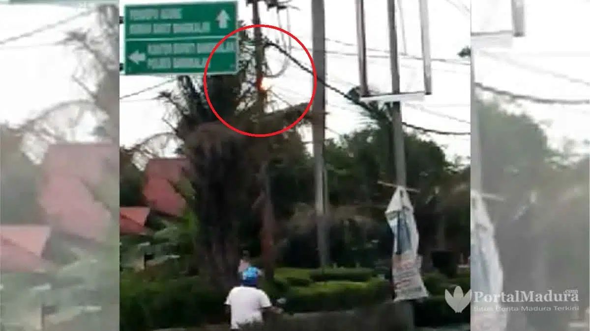 Hujan Landa Bangkalan, Jaringan Listrik Keluarkan Percikan Api