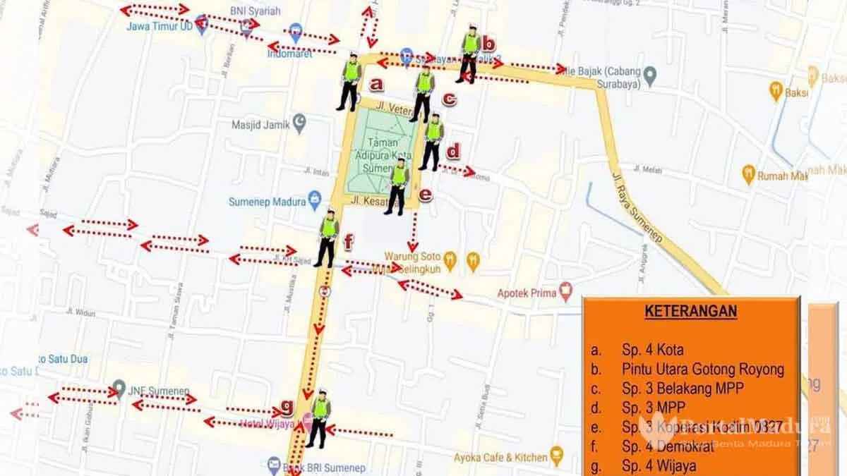 Malam Tahun Baru 2021, Jantung Kota Sumenep Ditutup Total