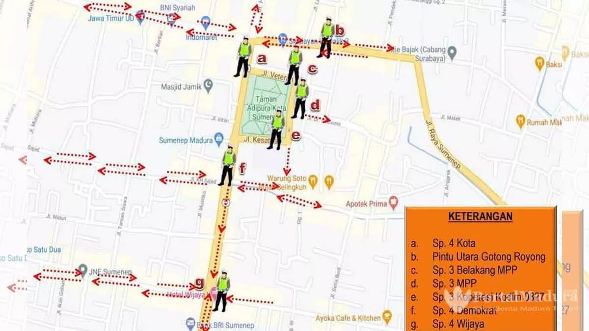 Malam Tahun Baru 2021, Jantung Kota Sumenep Ditutup Total