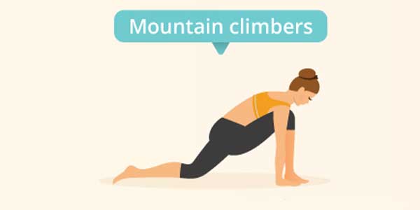 Mountain Climbers Olahraga mengecilkan perut buncit