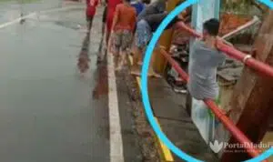 Detik-detik Remaja Bangkalan Lompat & Hilang Terseret Arus Sungai Arosbaya