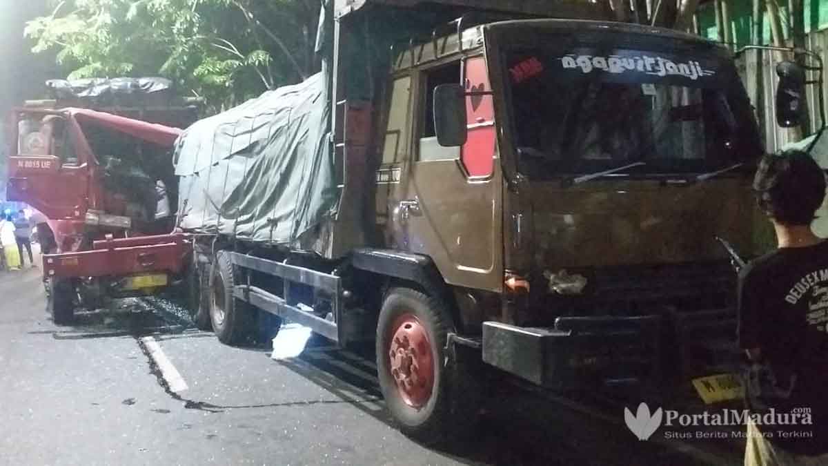Sopir Truk Fuso Ngantuk Kecelakaan di Sampang