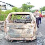 Jadi Arang, Daihatsu Xenia Terbakar di Jalan Raya Tangkel Bangkalan