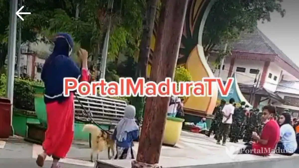 Dikerumuni Anak Kecil, Viral Video Wanita Berhijab Bawa Anjing; Mirip di TB Sumenep