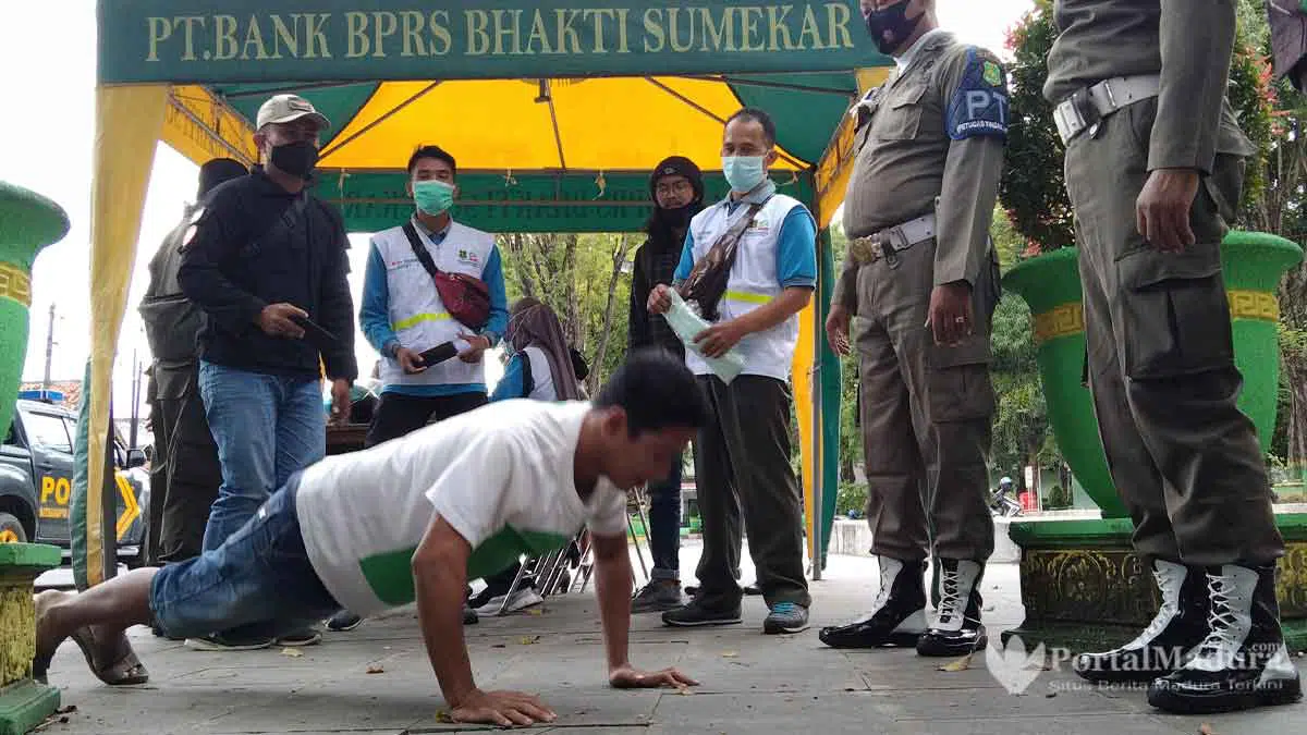 Operasi Yustisi, Sanksi Push Up, Baca Doa & Pancasila Bagi 25 Warga Sumenep