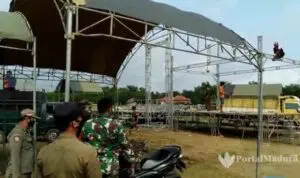 Harlah Pagar Nusa Dibatalkan, Tim Gabungan Bongkar Panggung dan Tenda Acara