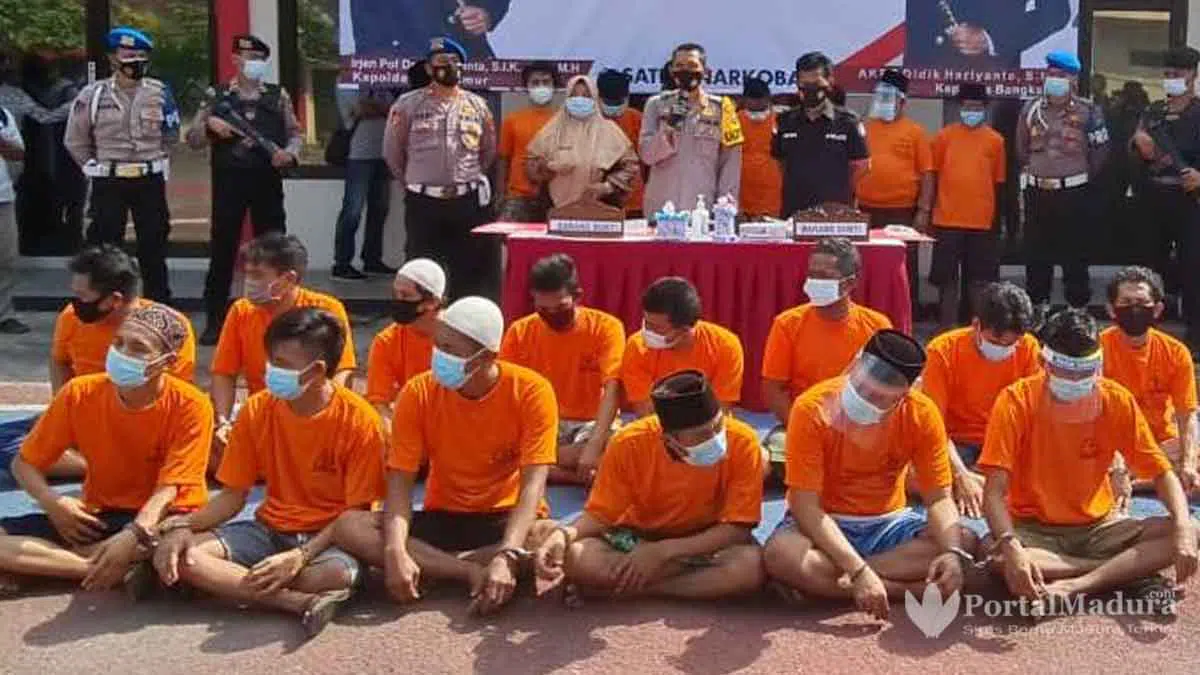Bongkar 28 Kasus Narkoba, Polres Bangkalan Ringkus 40 Tersangka