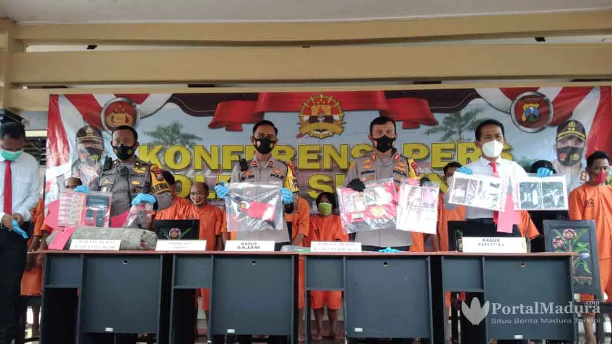 Operasi Pekat Semeru 2021, Polres Sumenep Ringkus 65 Pelaku Kejahatan hingga Narkoba