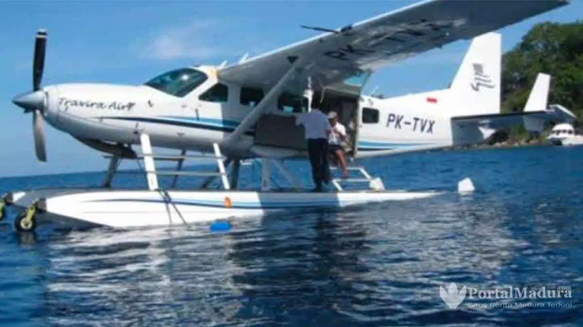 Tujuan Wisata Giliyang, Pesawat C-208 Amphibian Travira Air Akan Uji Coba di Sumenep