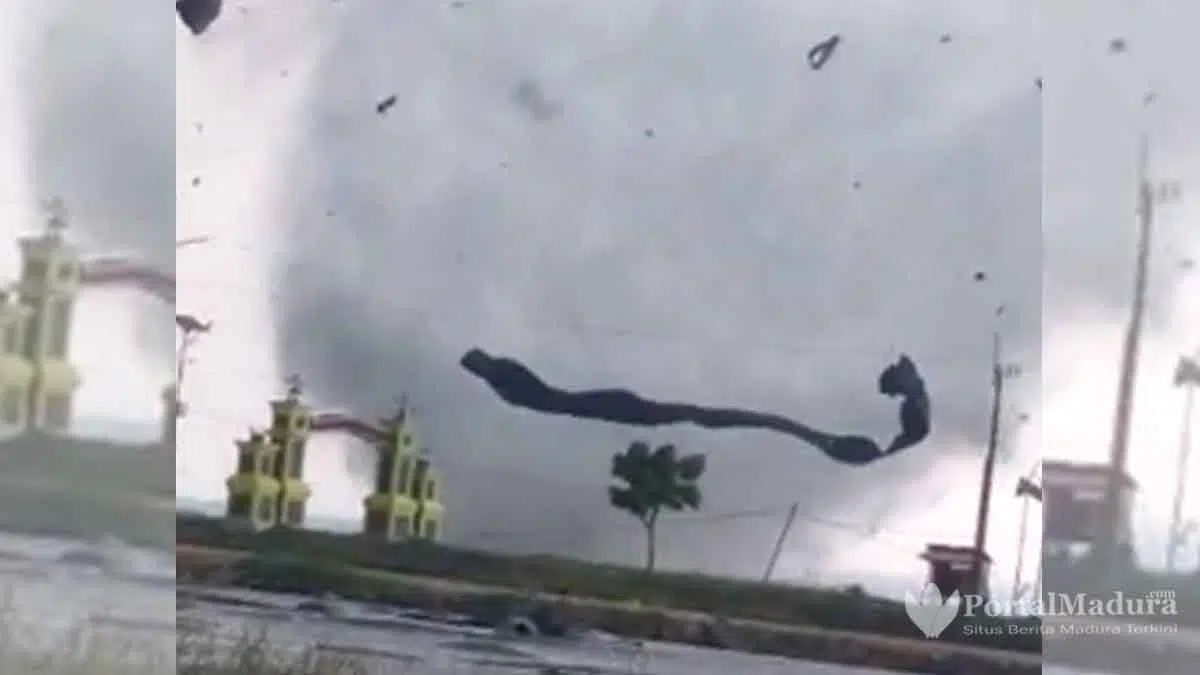 Viral Video Puting Beliung Hajar Karanganyar Sumenep, 5 Bangunan Rusak