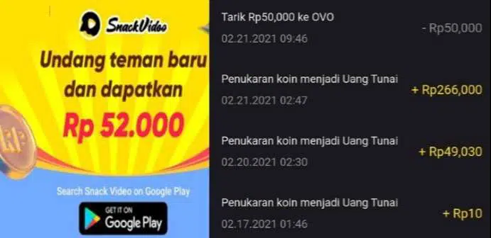 aplikasi snack video penghasil uang