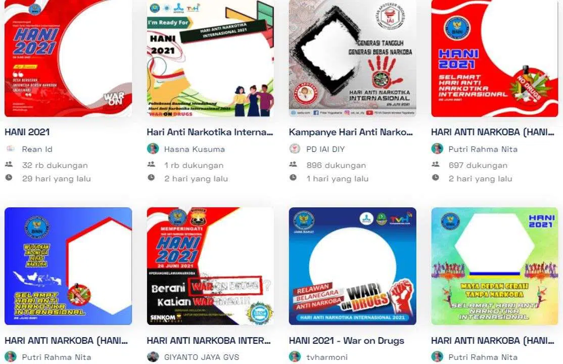 Kumpulan Link Twibbon Hari Anti Narkotika Internasional 2021