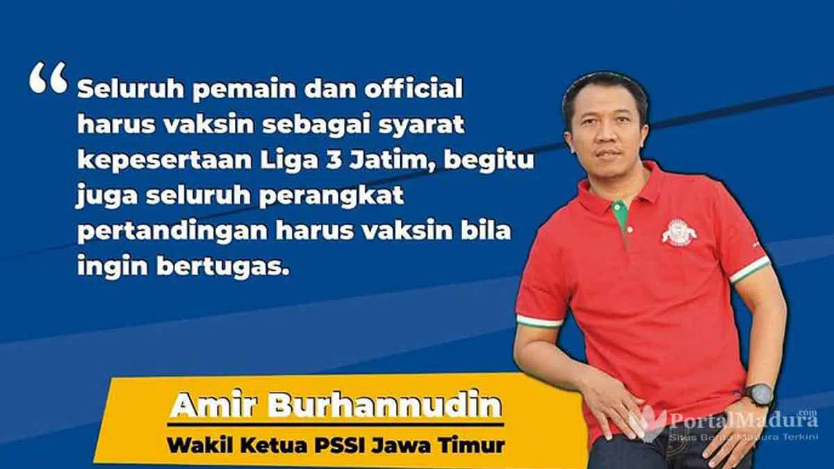 Pemain dan Official Wajib Vaksin Jadi Syarat Kepesertaan Liga 3 Jatim 2021