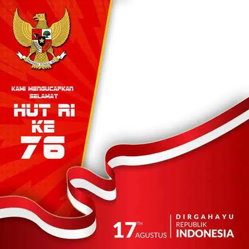 Desain Twibbon Hut RI ke 76 format psd photoshop siap pakai
