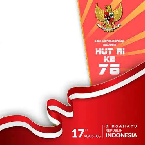 Desain Twibbon Hut RI ke 76 format psd photoshop siap pakai