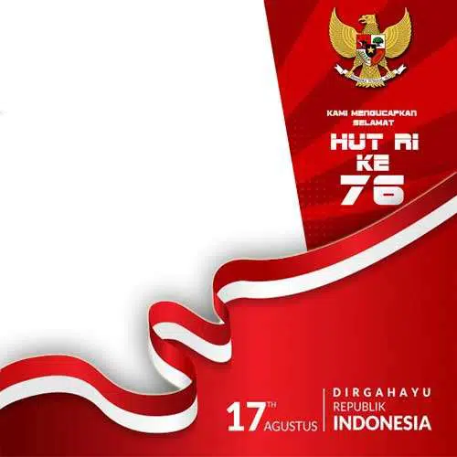 Desain Twibbon Hut RI ke 76 format psd photoshop siap pakai