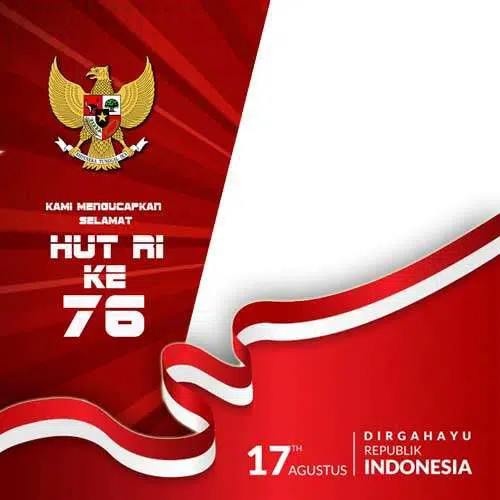 Desain Twibbon Hut RI ke 76 format psd photoshop siap pakai