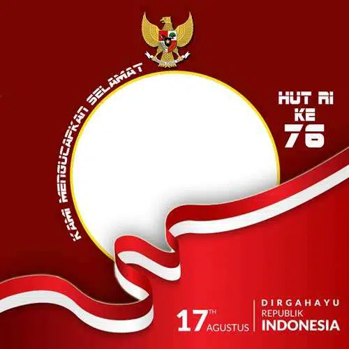 Desain Twibbon Hut RI ke 76 format psd photoshop siap pakai