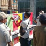 Disegel Petugas, Apotek Abadi Farma Dibangun di Atas Trotoar