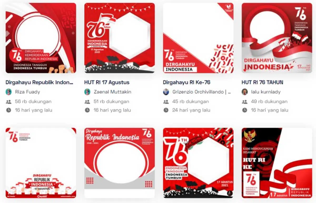 Kumpulan Link twibbon HUT RI 2020 Kemerdekaan ke 76 Indonesia