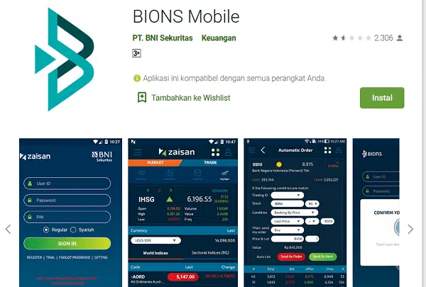 aplikasi saham online BNI Sekuritas Innovative Trading System