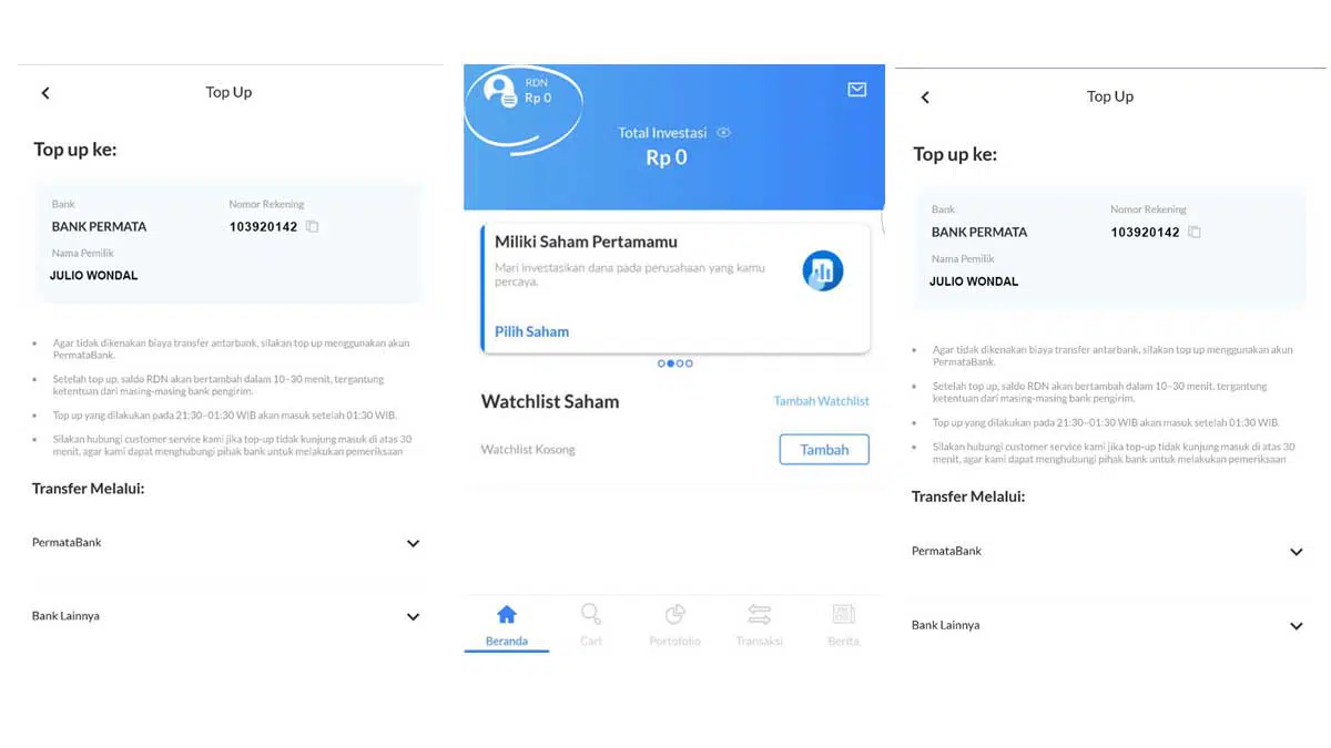  Cara Top Up Isi Saldo Aplikasi Ajaib Jual Beli Saham
