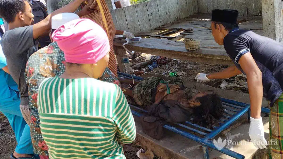 Ada Mayat Pria di Pos Kamling Perbatasan Desa Candi-Jenang Sumenep