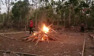 Polisi Sampang Bakar Arena Judi Sabung Ayam