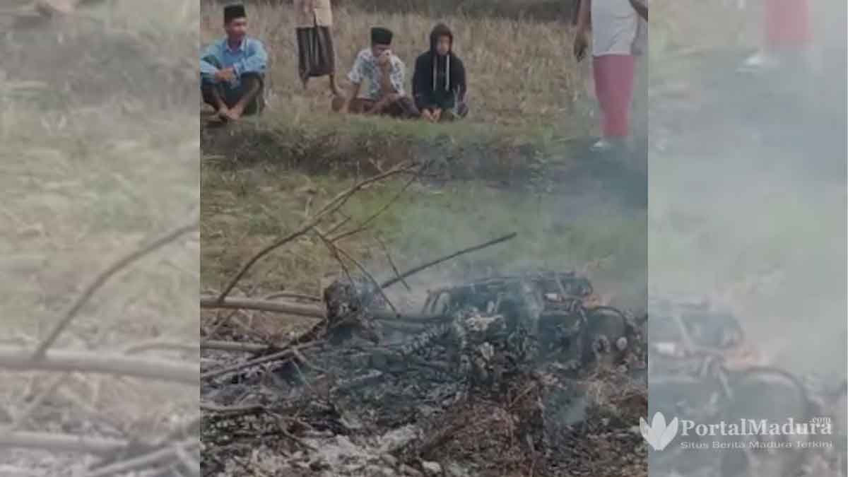 Dibakar Massa, Pria di Bangkalan Jadi Arang