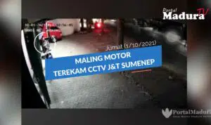 Maling Motor Terekam CCTV Milik Kantor J&T Sumenep